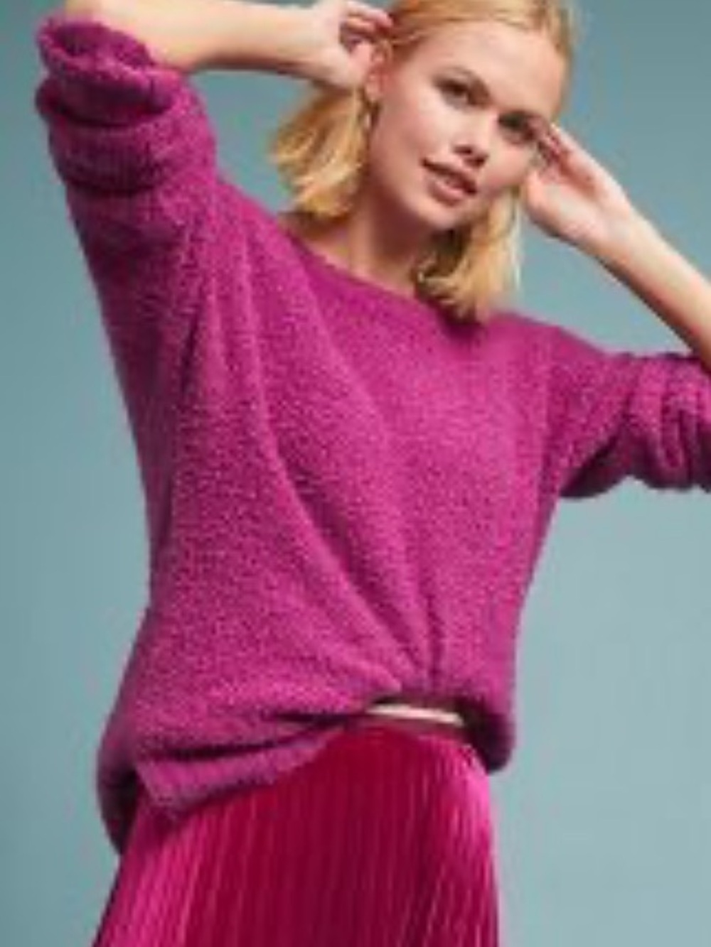 Anthropologie Sleeping on Snow Lavinia purple sweater ladies size Large‎